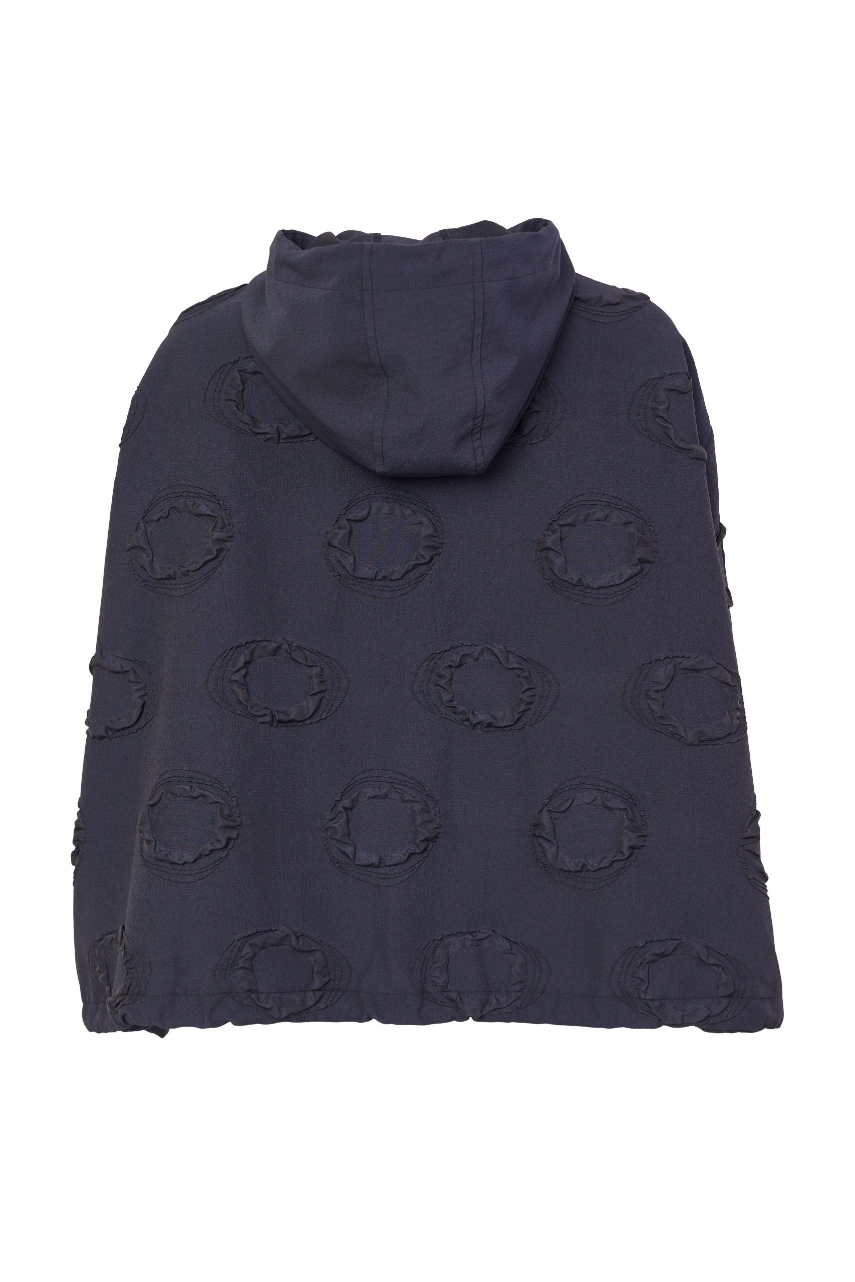 152- Naya Jacquard Oversize Jacket w/ Hood- Navy