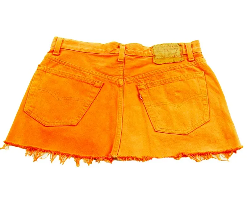 90s Levis Orange Mini Skirt - 10