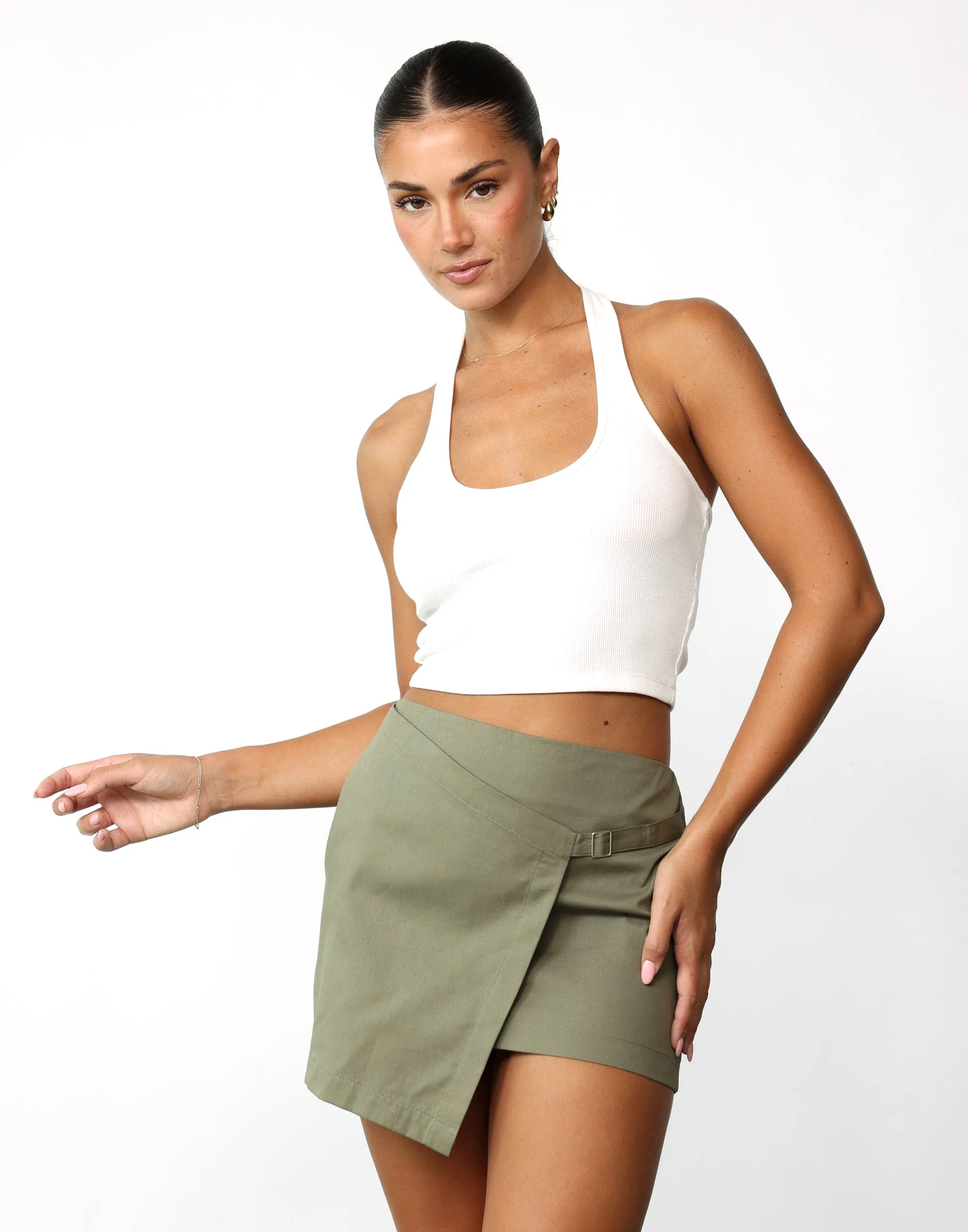 Adeola Mini Skirt (Khaki)