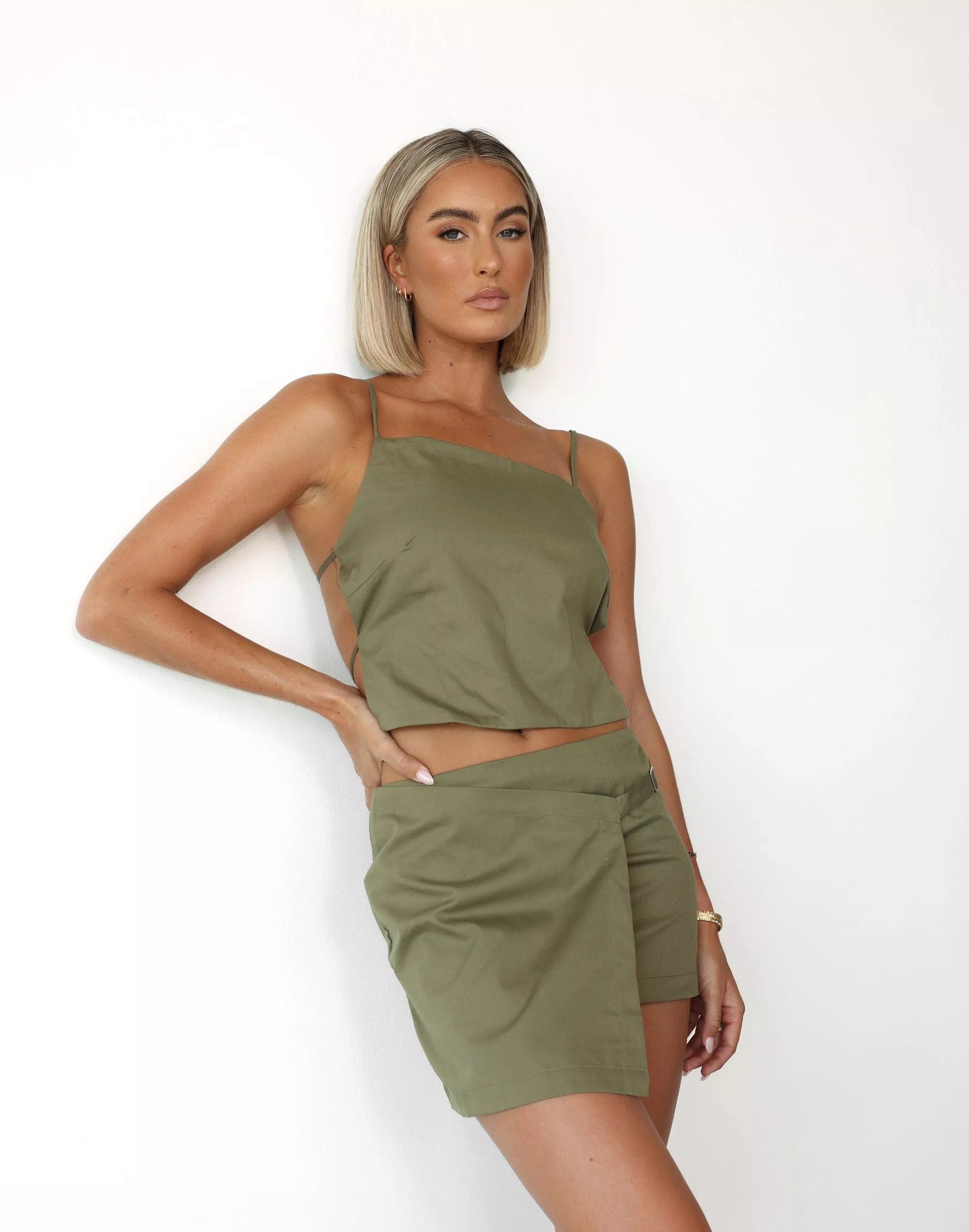 Adeola Mini Skirt (Khaki)