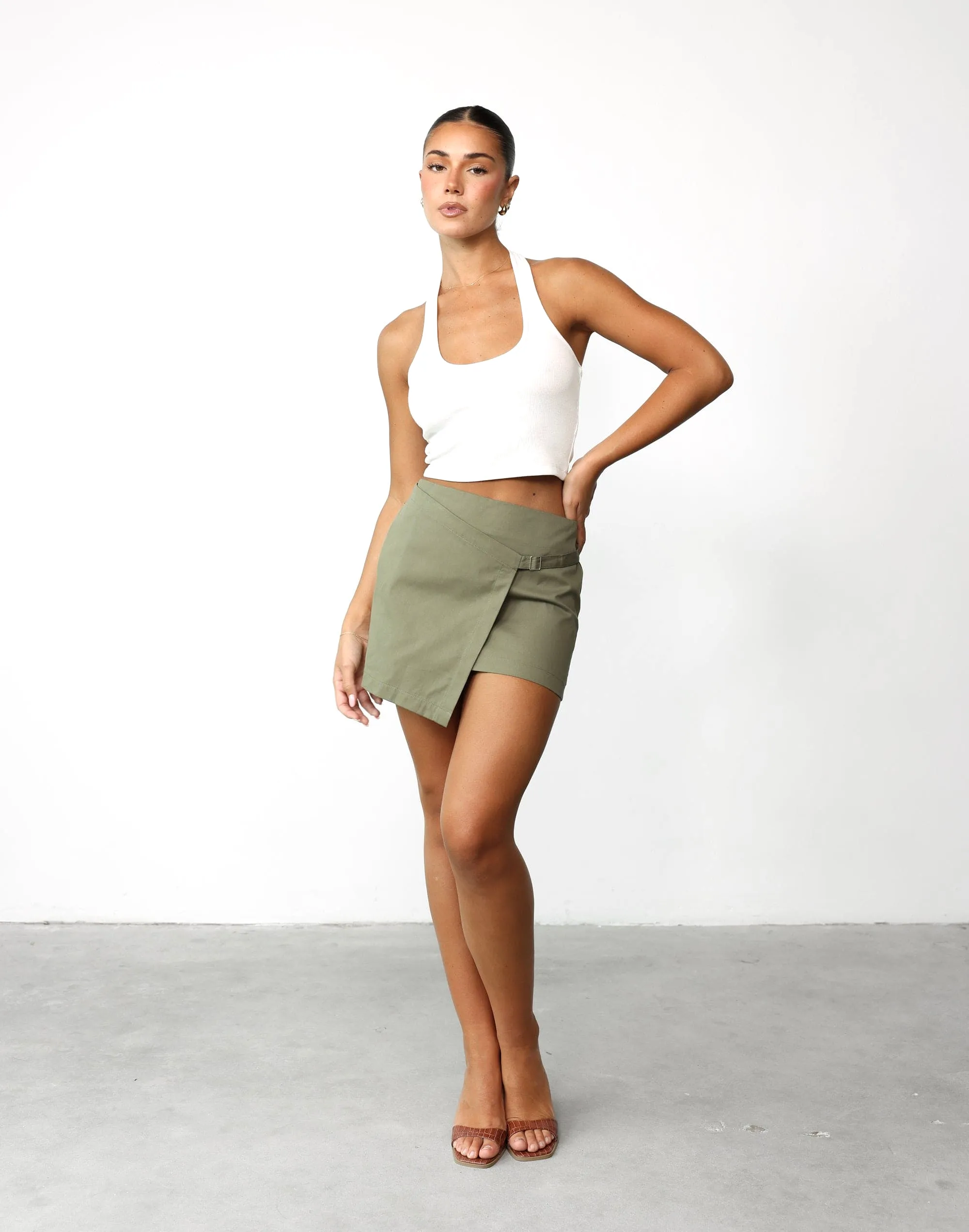 Adeola Mini Skirt (Khaki)