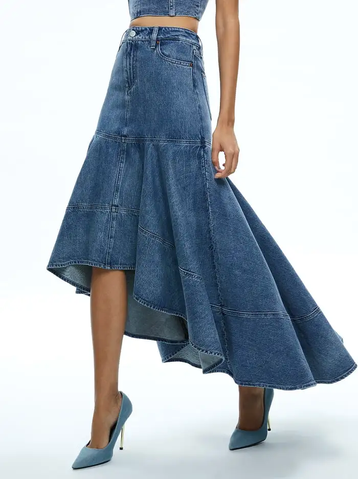 Alice + Olivia - Donella High Low Skirt - Brooklyn Blue