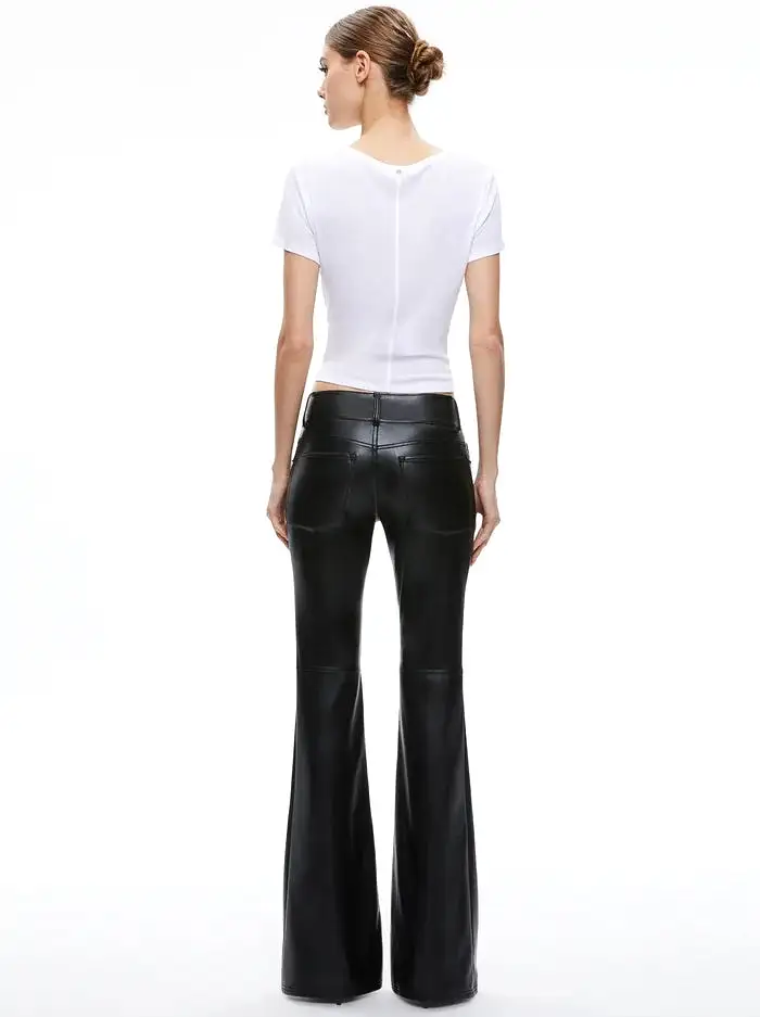 Alice + Olivia - Stacey Vegan Leather Pants - Black