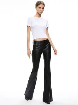 Alice + Olivia - Stacey Vegan Leather Pants - Black