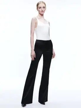 Alice + Olivia - Teeny Satin Bootcut Pant - Black