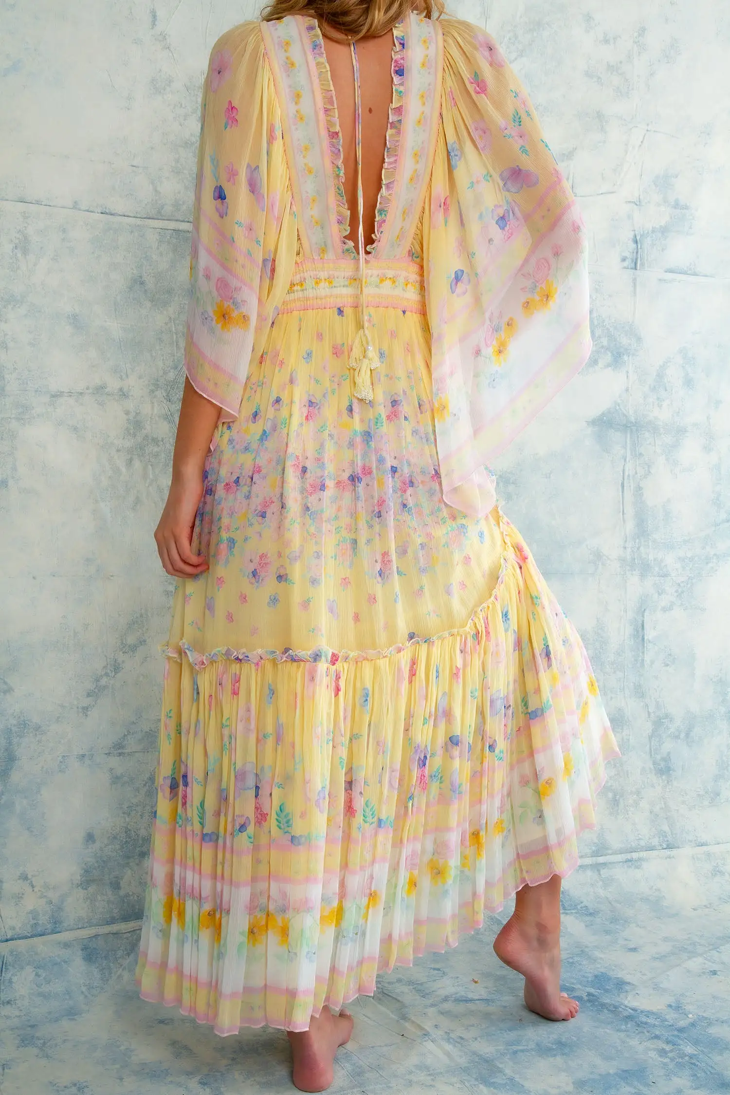 Angel Maxi Dress - Flowerbomb Lemon