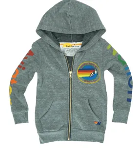 Aviator Nation Zip Hoodie in Heather Grey