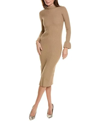 bebe Bell-Sleeve Turtleneck Midi Dress