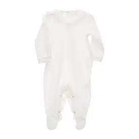 Beige Long Sleeve Ruffle Onesie