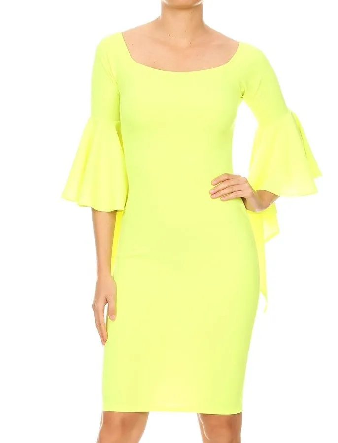 Bell Sleeve Midi Dress