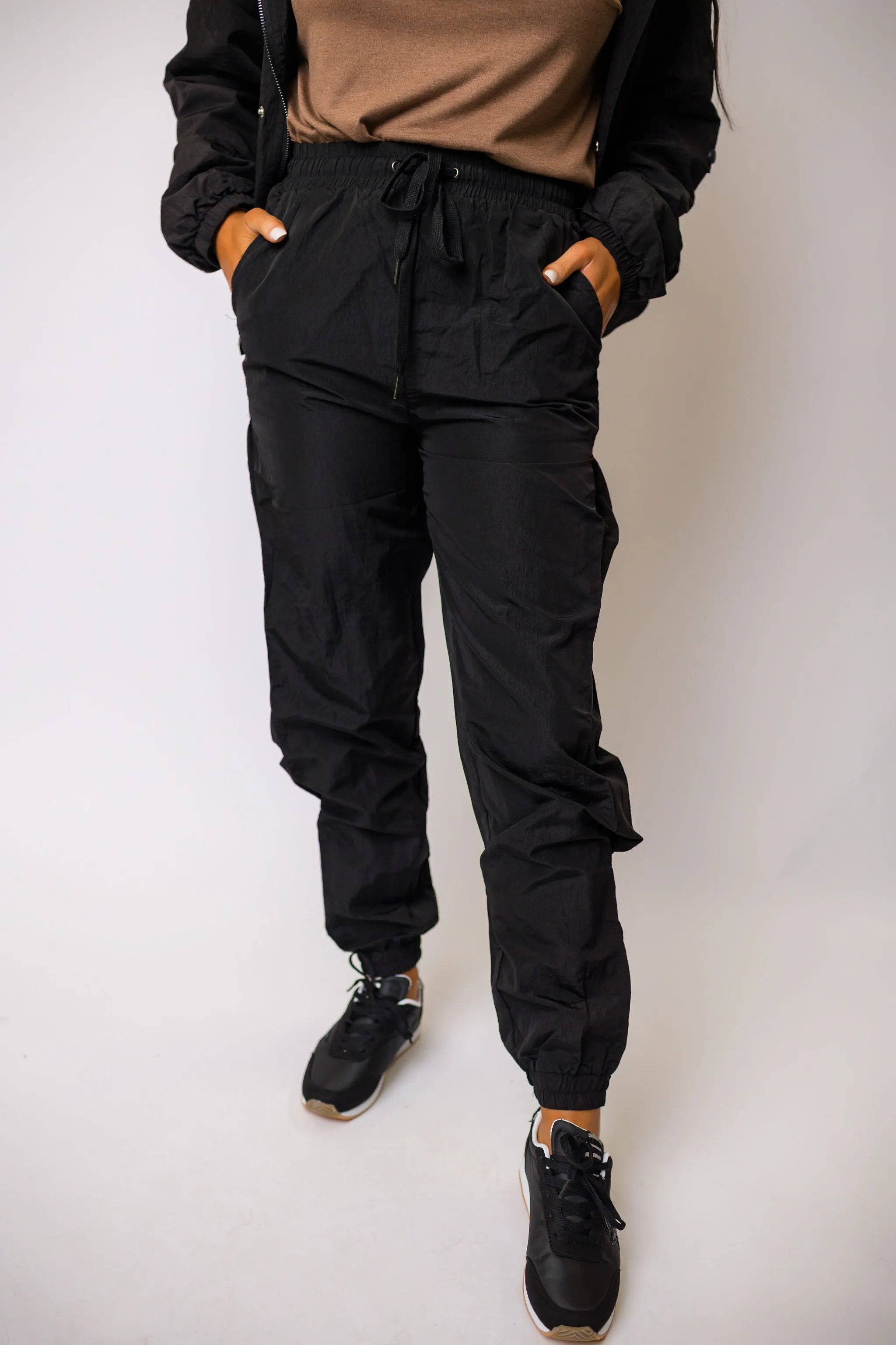 Black Side Mesh Joggers