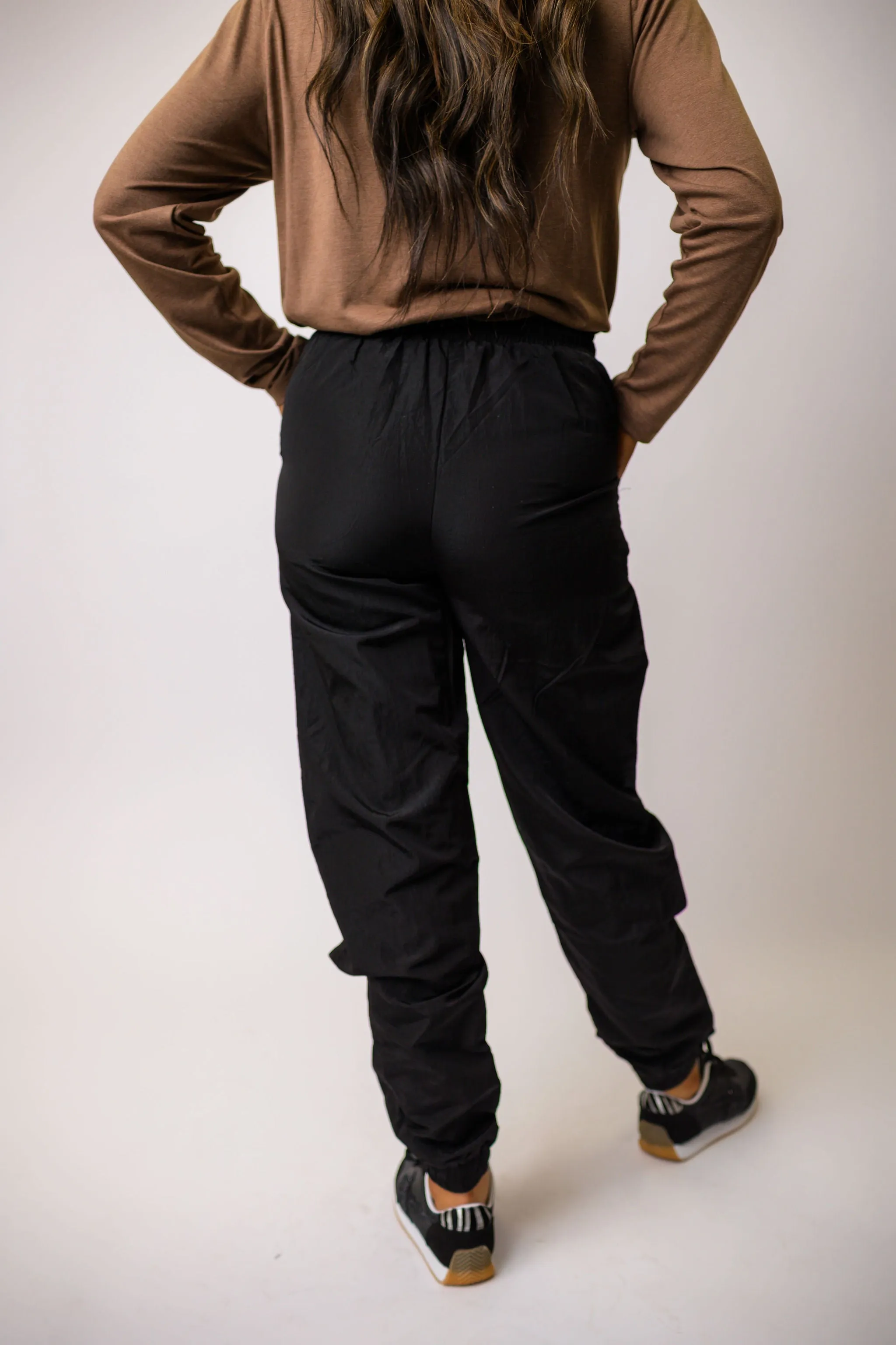 Black Side Mesh Joggers