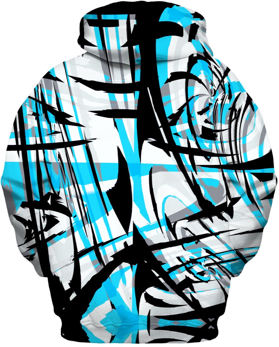 Blue Graffiti Mix Zip-Up Hoodie