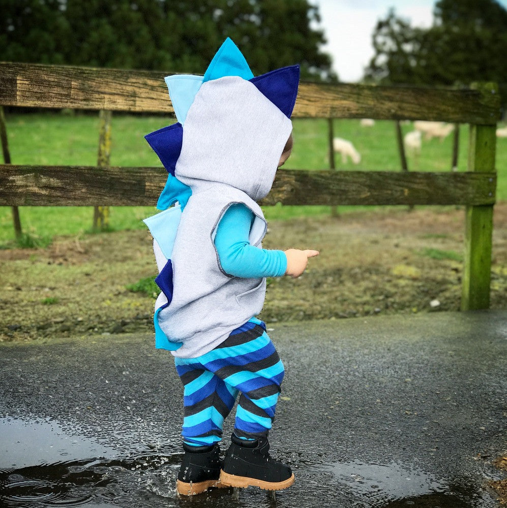 Blue Ombre Dinosaur Spike Hoodie