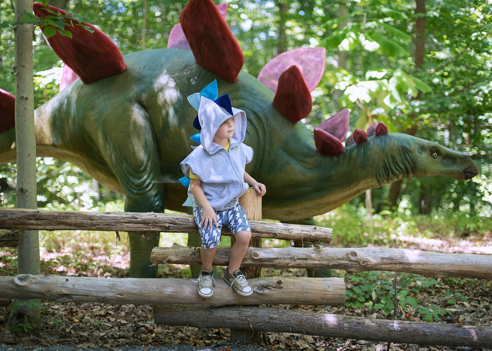 Blue Ombre Dinosaur Spike Hoodie