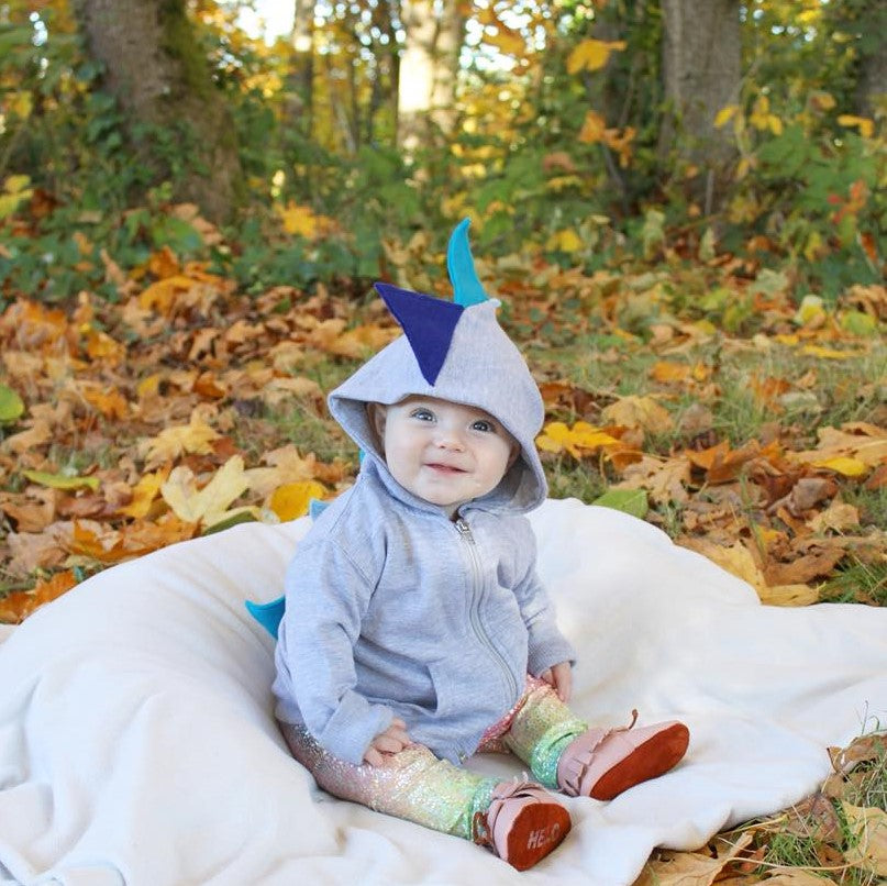 Blue Ombre Dinosaur Spike Hoodie