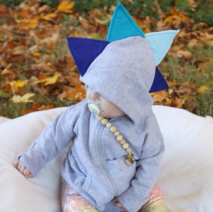 Blue Ombre Dinosaur Spike Hoodie