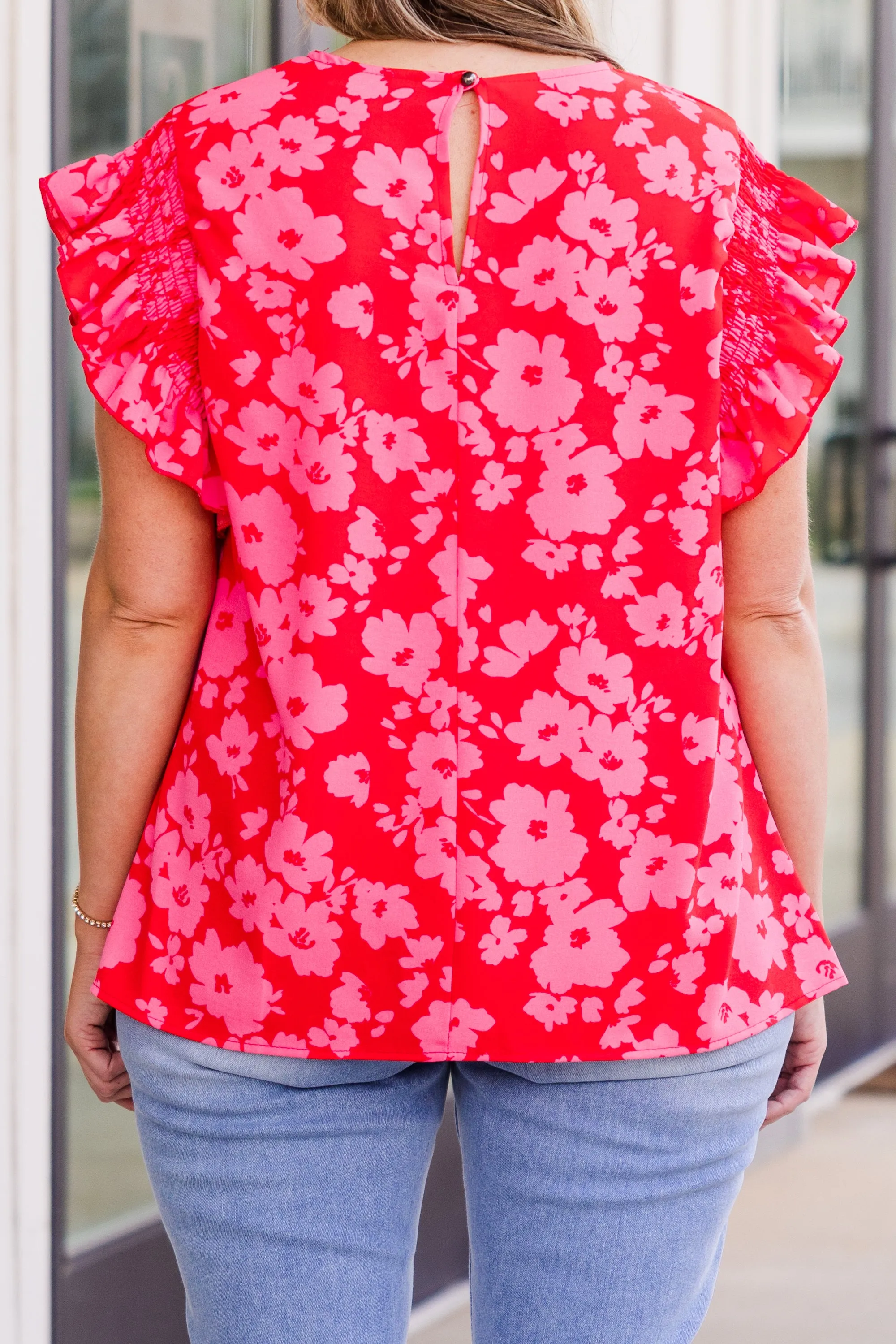 Buy Me Time Top, Red-Fuchsia