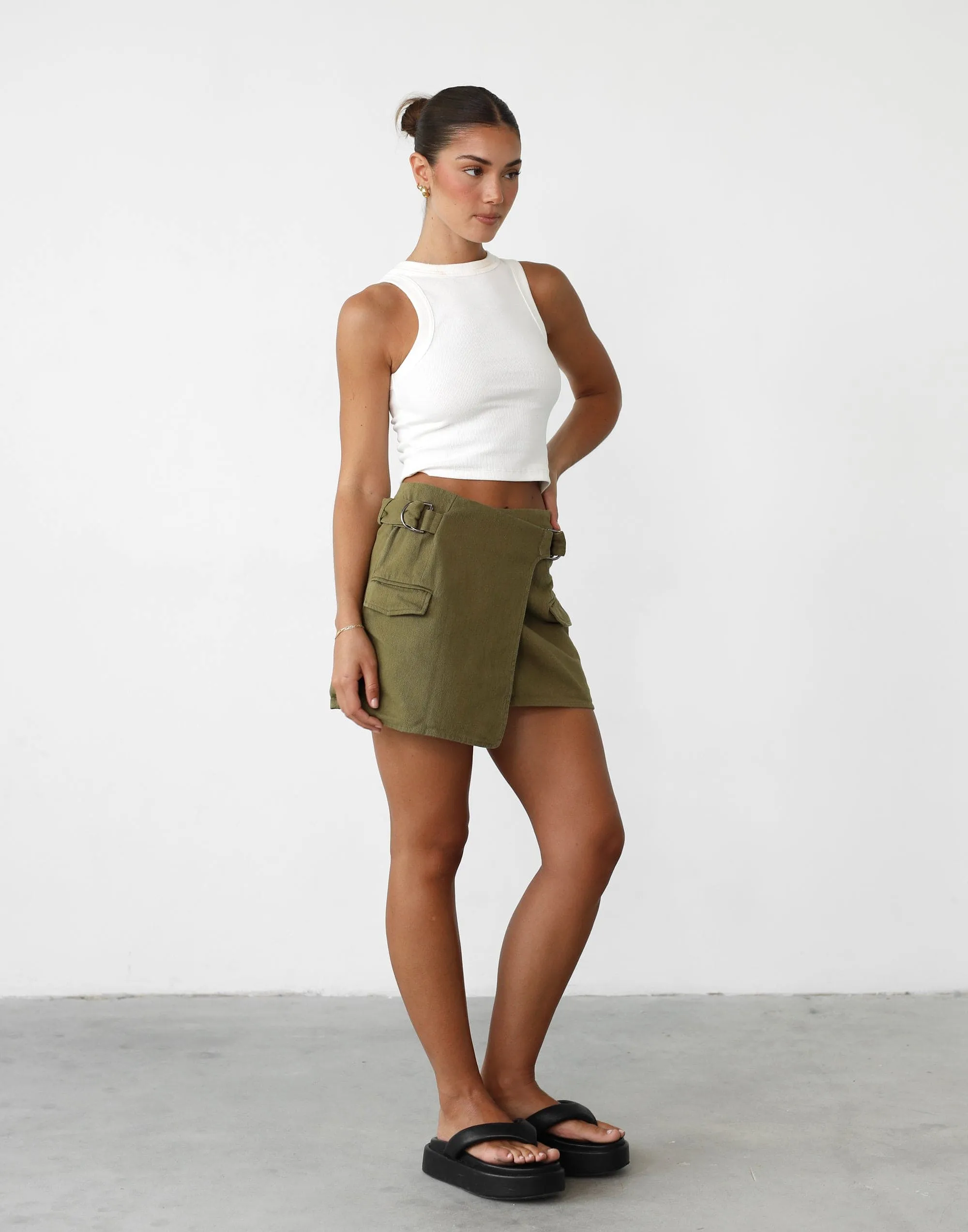 Calypso Mini Skirt (Khaki)