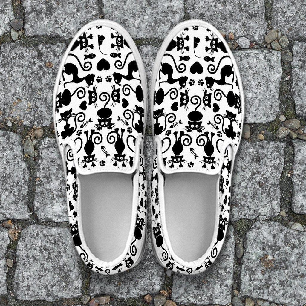 Cats Slip On Shoes White