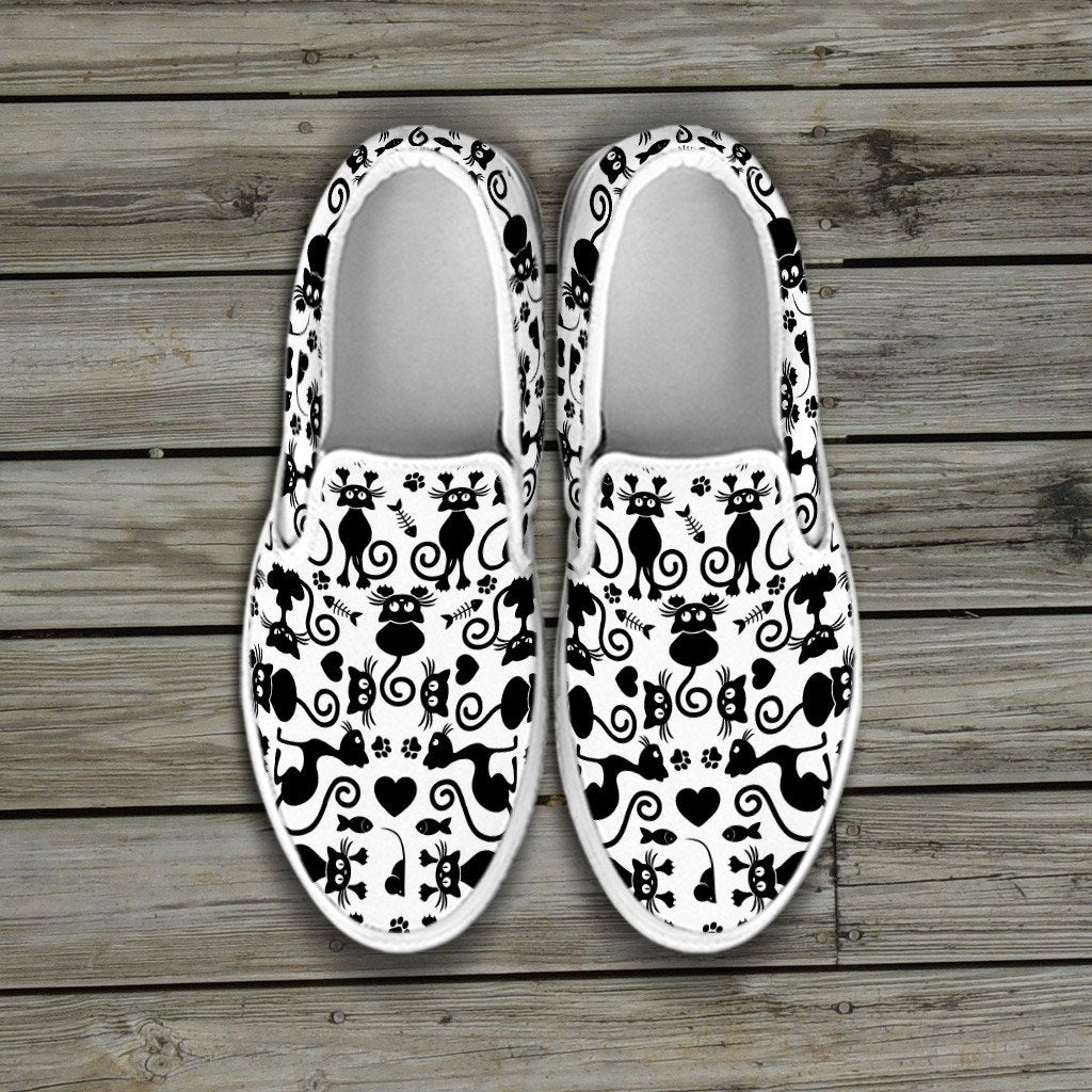 Cats Slip On Shoes White