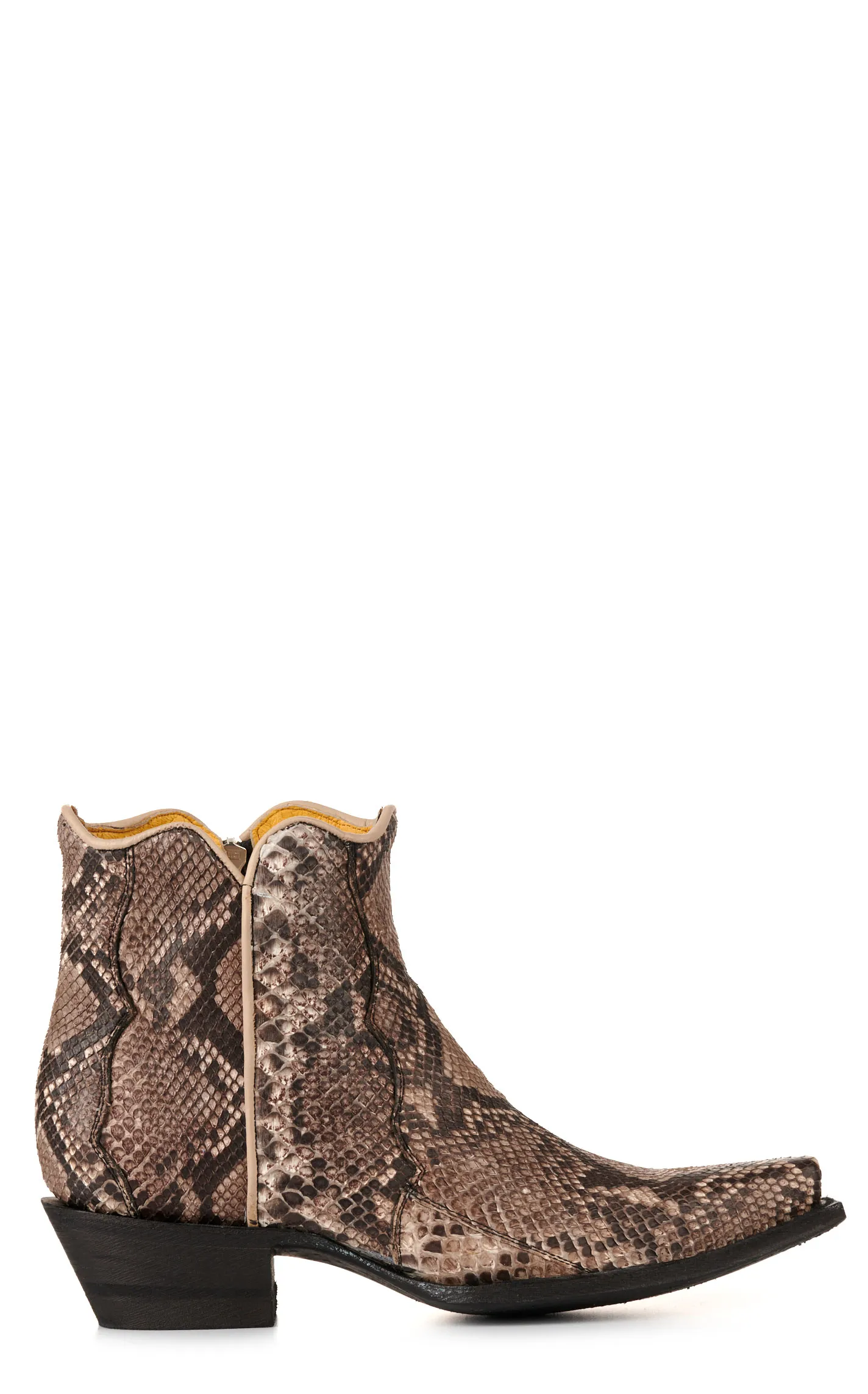 Cavender's Women's Rustic Natural Python Snip Toe Western Booties