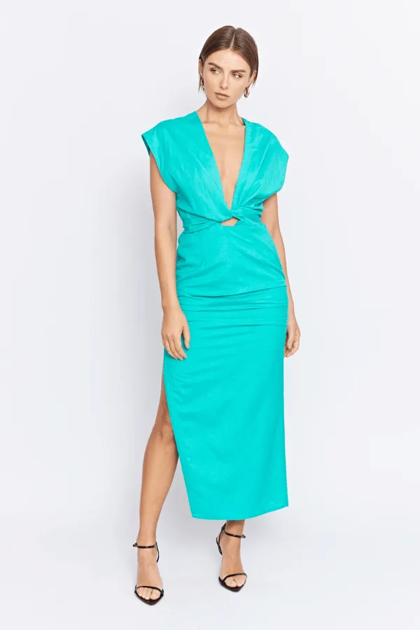 Clifton Midi Dress Emerald