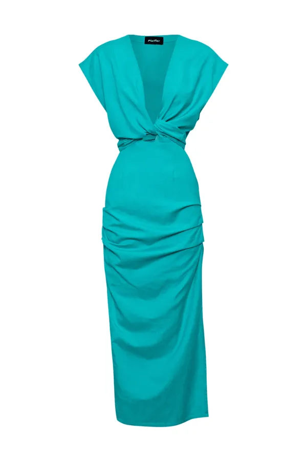 Clifton Midi Dress Emerald