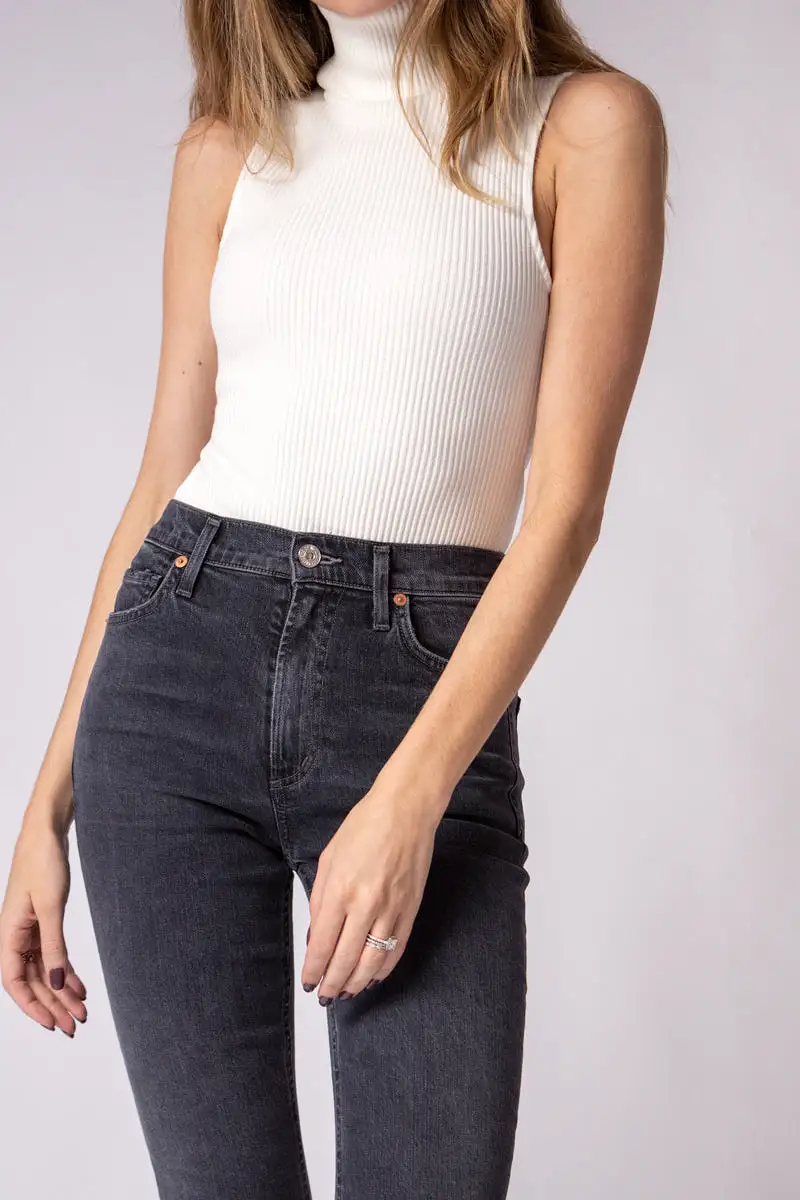 Debi Ribbed Bodysuit in Cloud Dancer