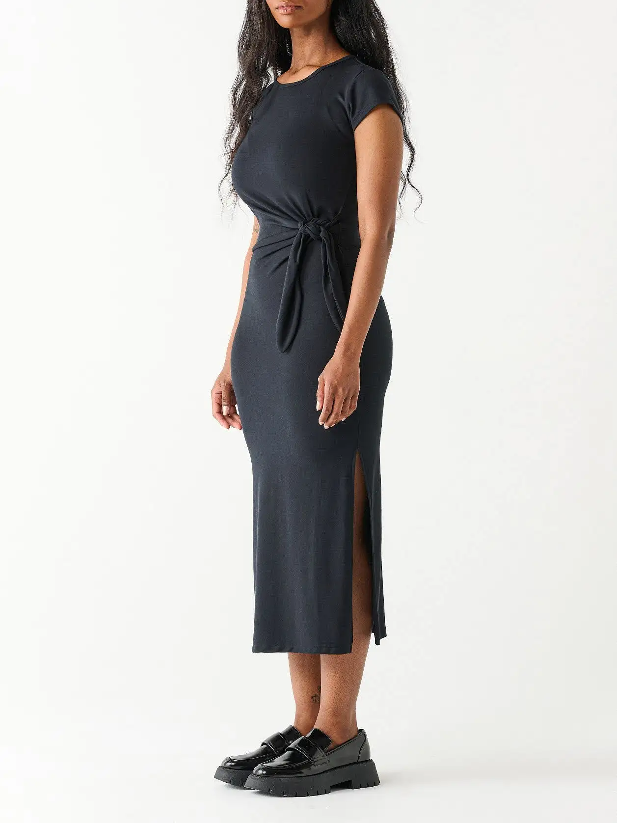 DEX Knotted Midi T-Shirt Dress