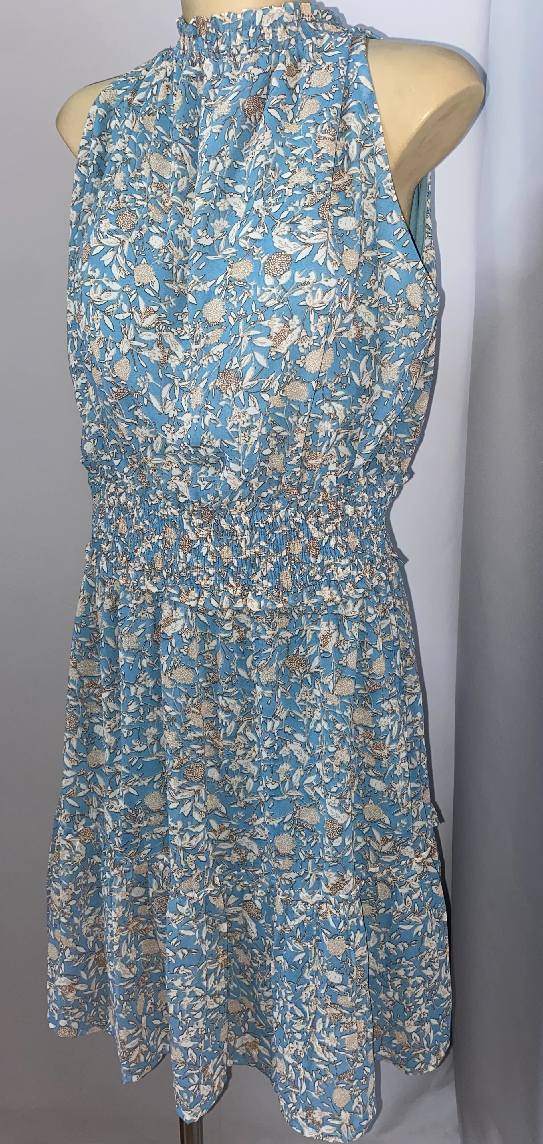 Doe and Rae Ladies Blue Floral Dress