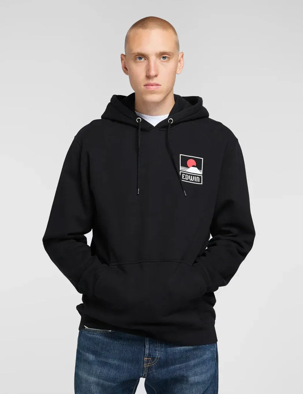 Edwin Sunset on MT Fuji Hoodie - Black