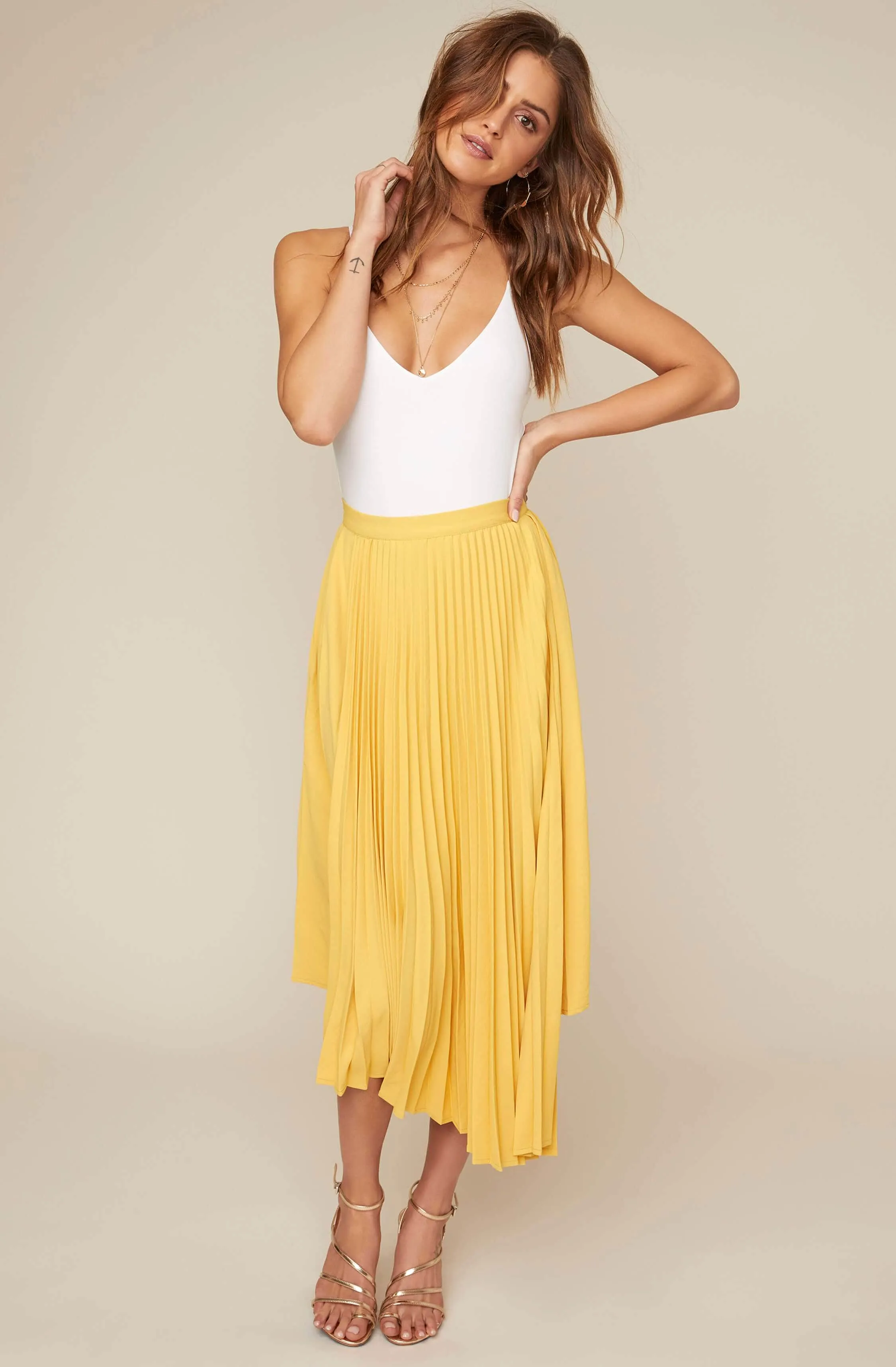 Elliot Pleated Midi Skirt