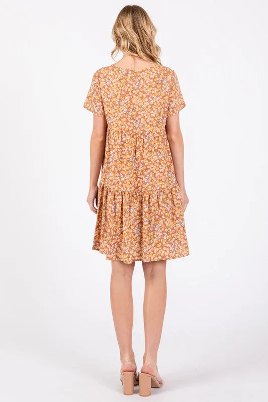 EMERY SHORT SLEEVE FLORAL DRESS