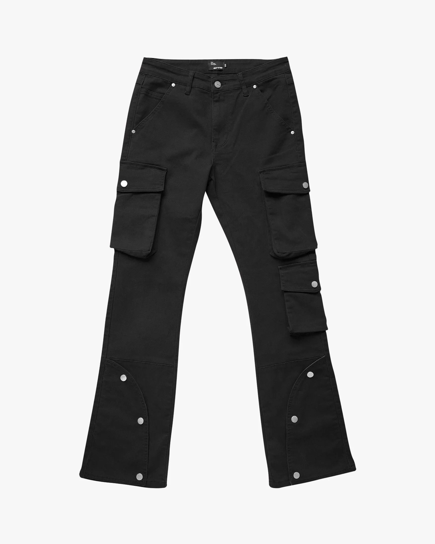 EPTM CLEAN POCKET FLARE PANTS - BLACK