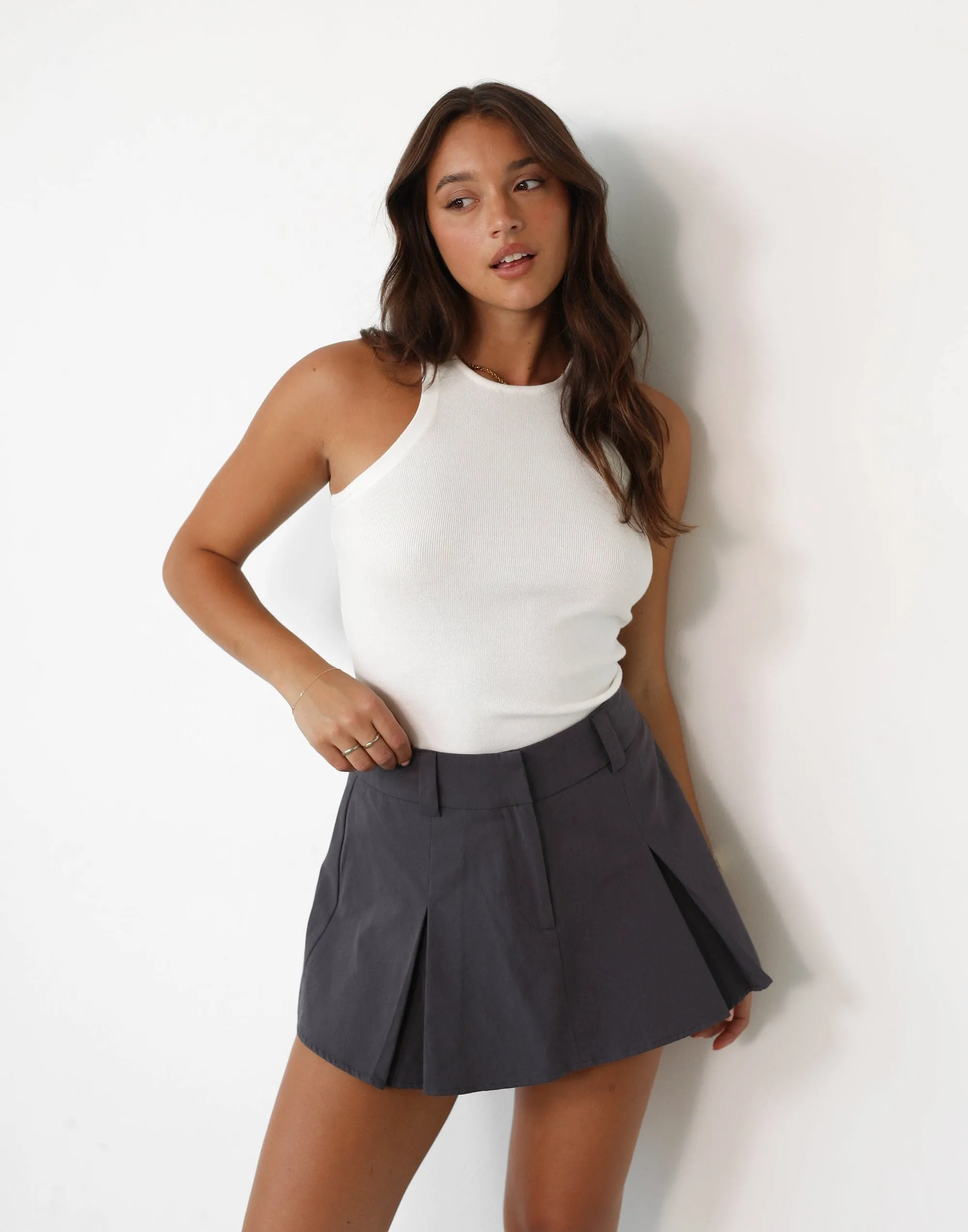 Evelynn Mini Skirt (Grey)