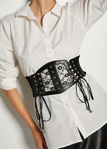 Faux Leather Corset Look Snap Fasten Belt by LASCANA | Look Again