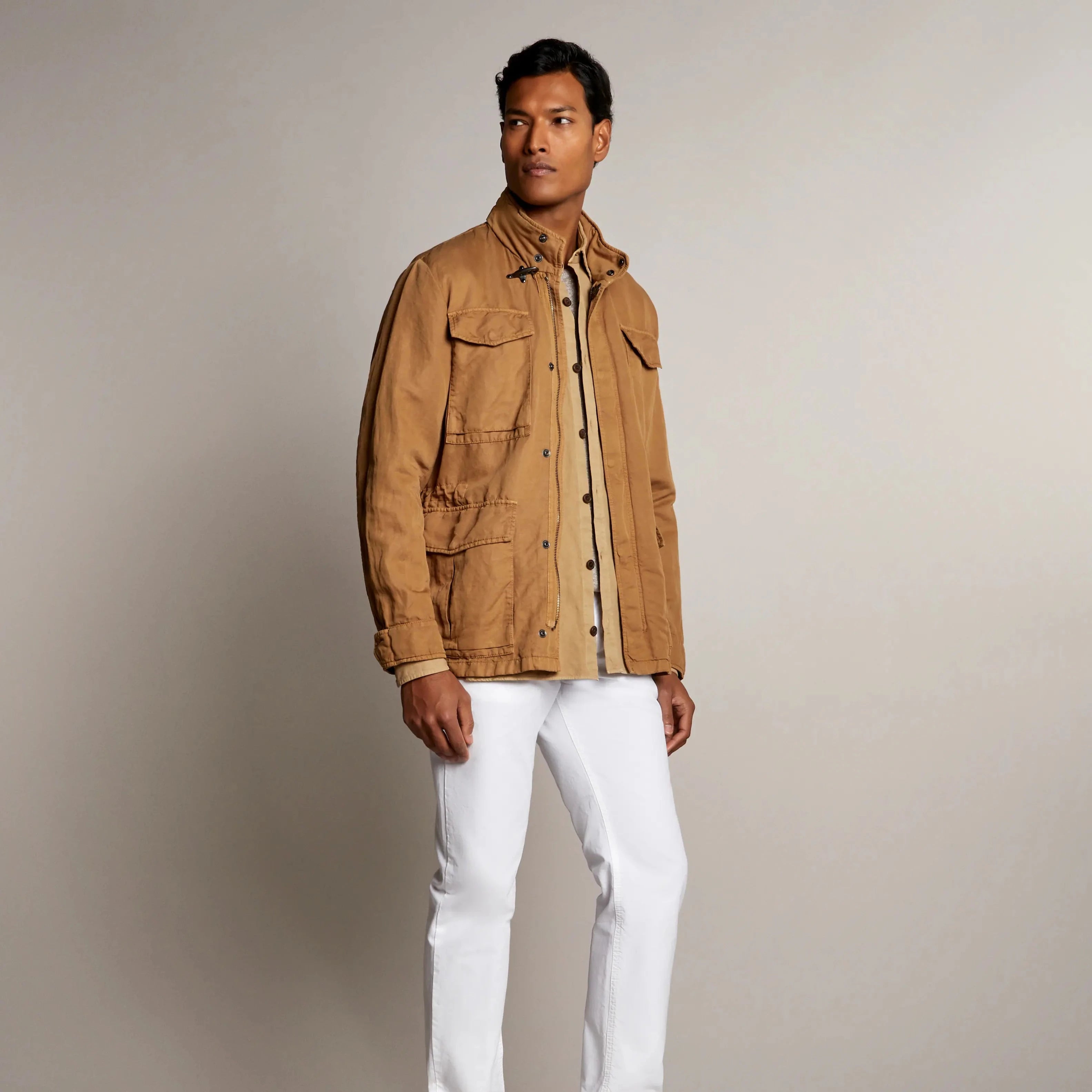 Fay Field Jacket Tinta In Capo Marrone