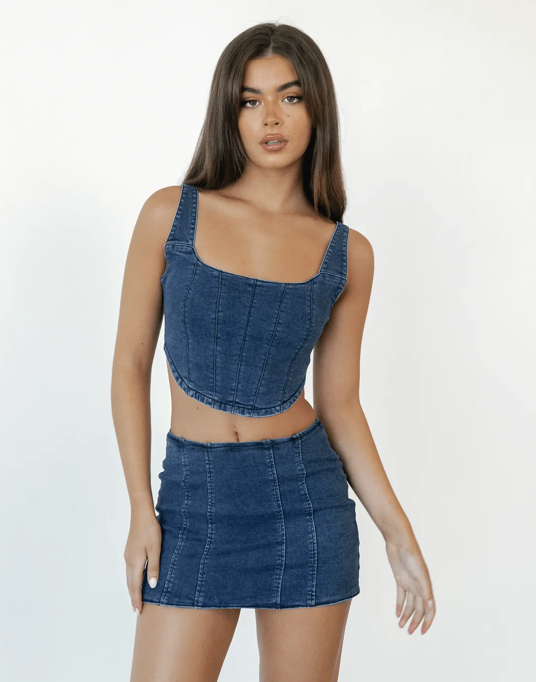 Focus Mini Skirt (Denim)