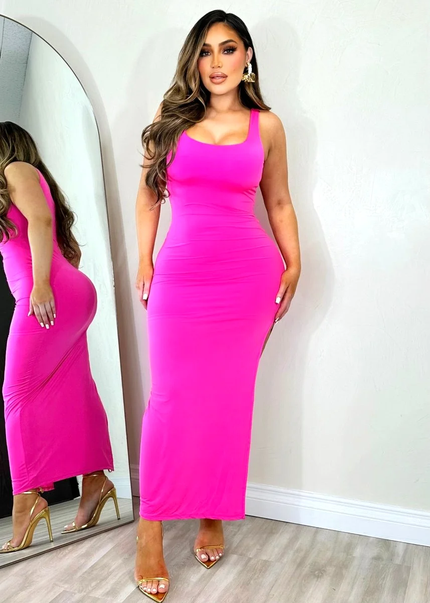 Free Spirit Maxi Dress Fuchsia