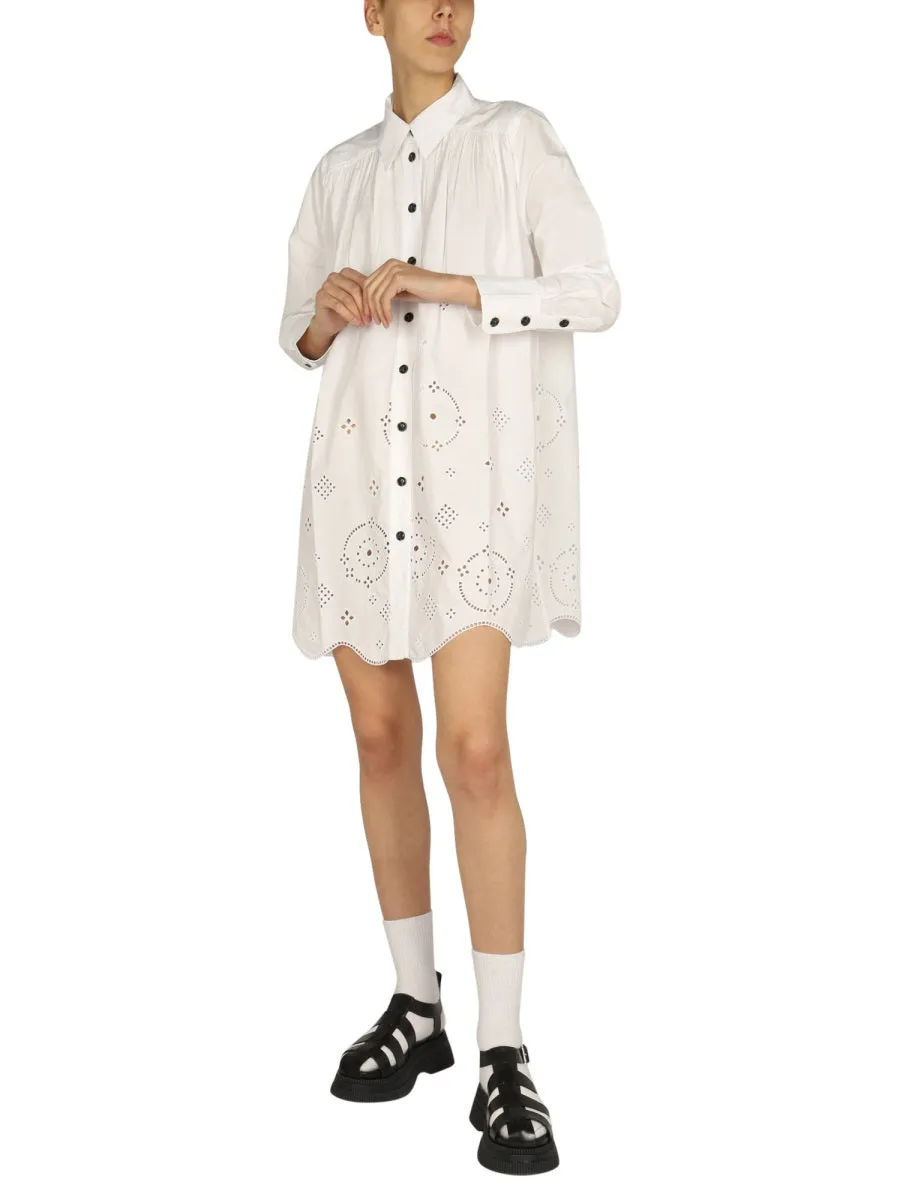 Ganni Buttoned Mini Shirt Dress