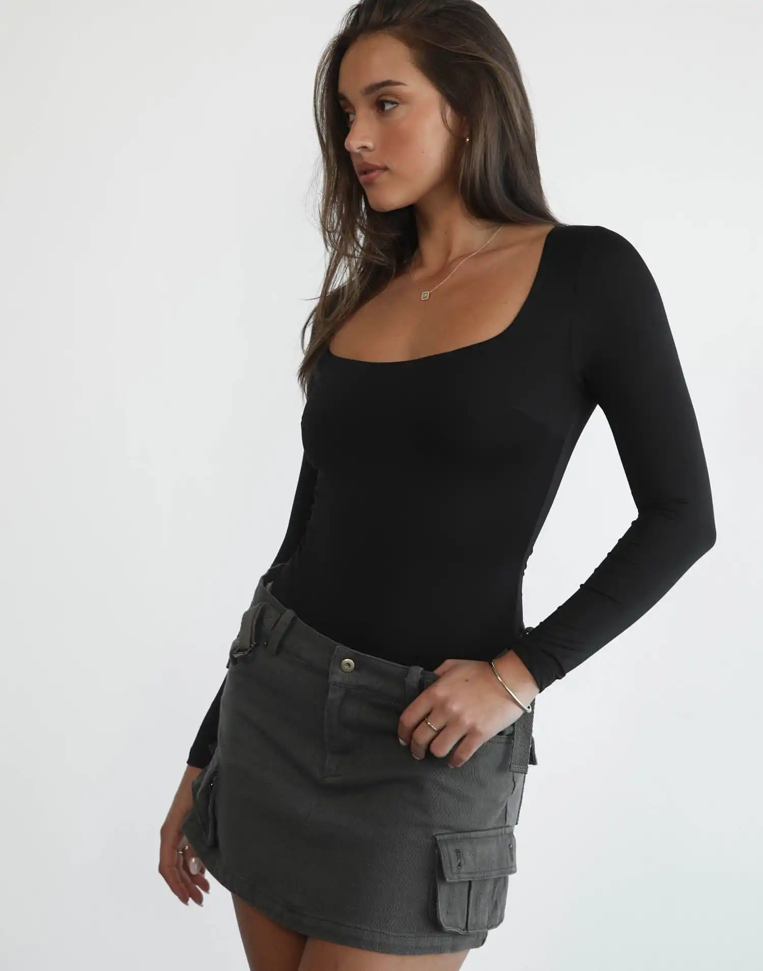 Gigi Mini Skirt (Charcoal)