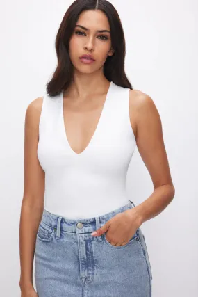 GOOD AMERICAN DEEP V BODYSUIT WHITE