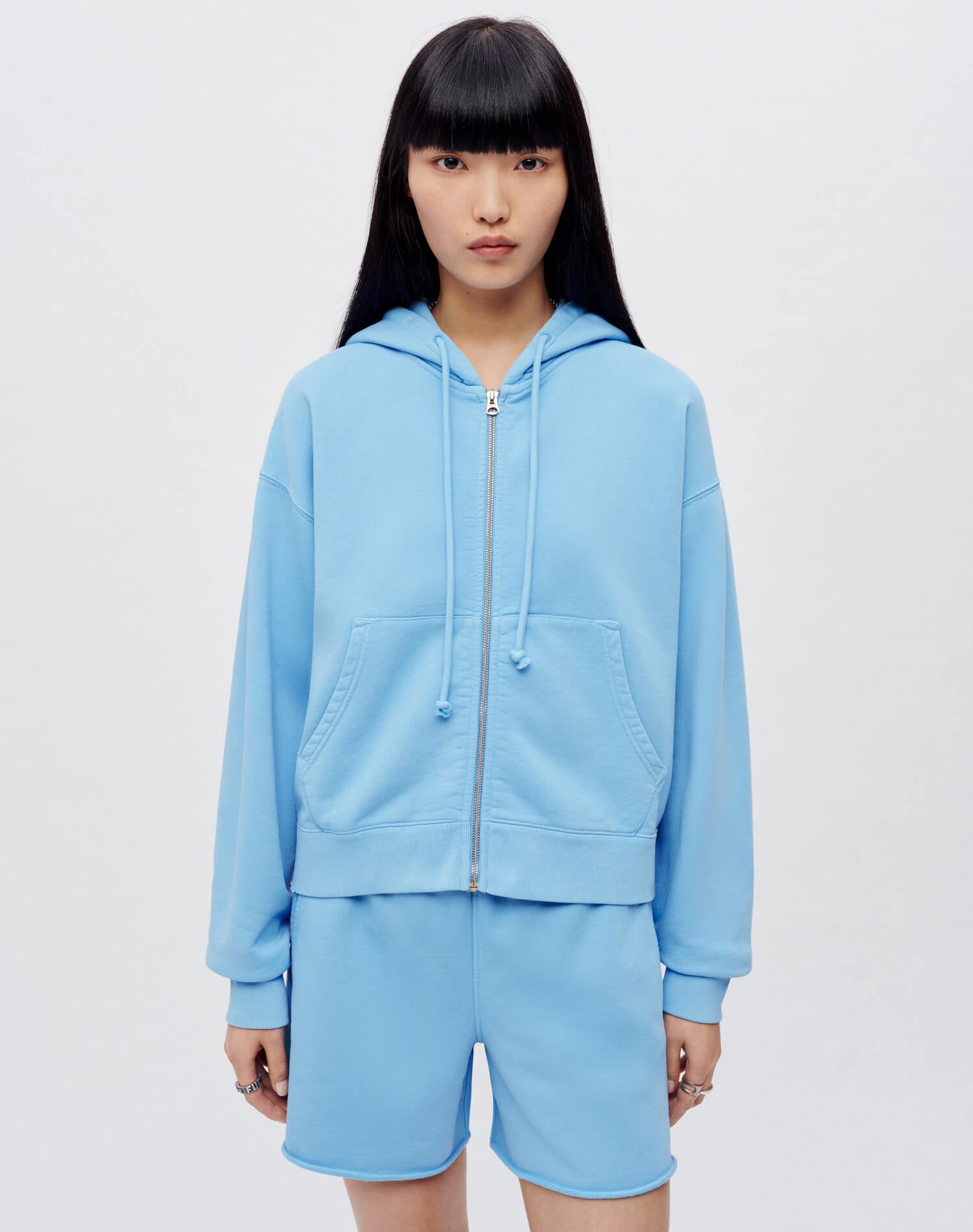 Hanes Relaxed Zip Hoodie - Carolina Blue