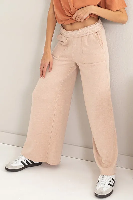 High Rise Wide Leg Drawstring Pants