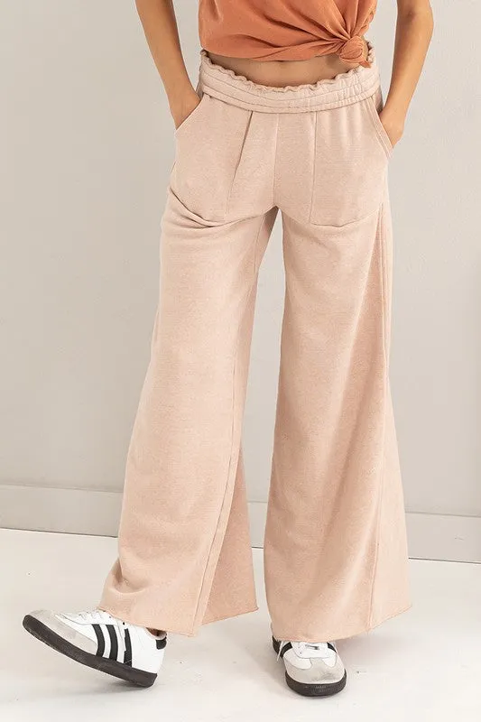 High Rise Wide Leg Drawstring Pants