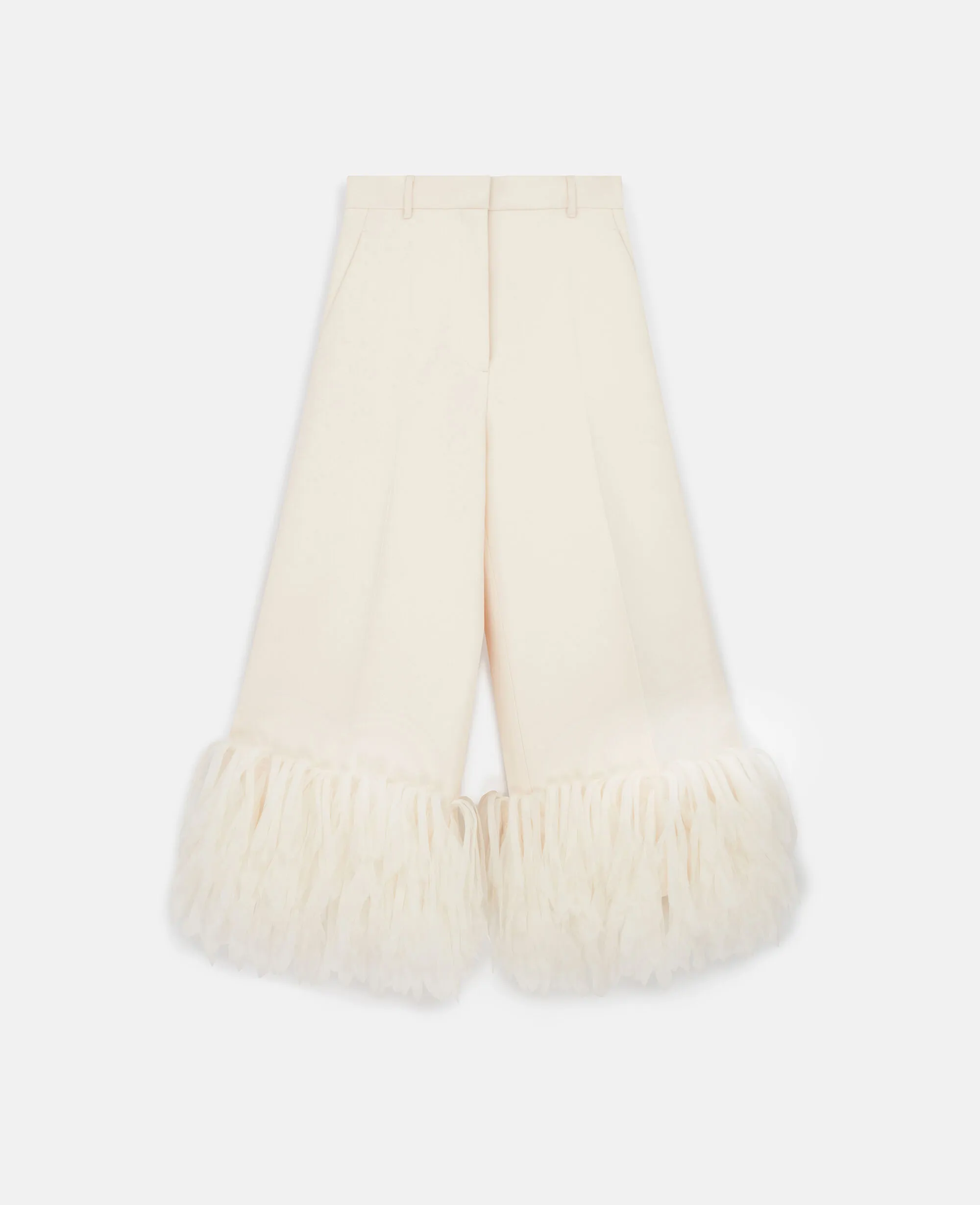 High-Rise Wide-Leg Feather Pants