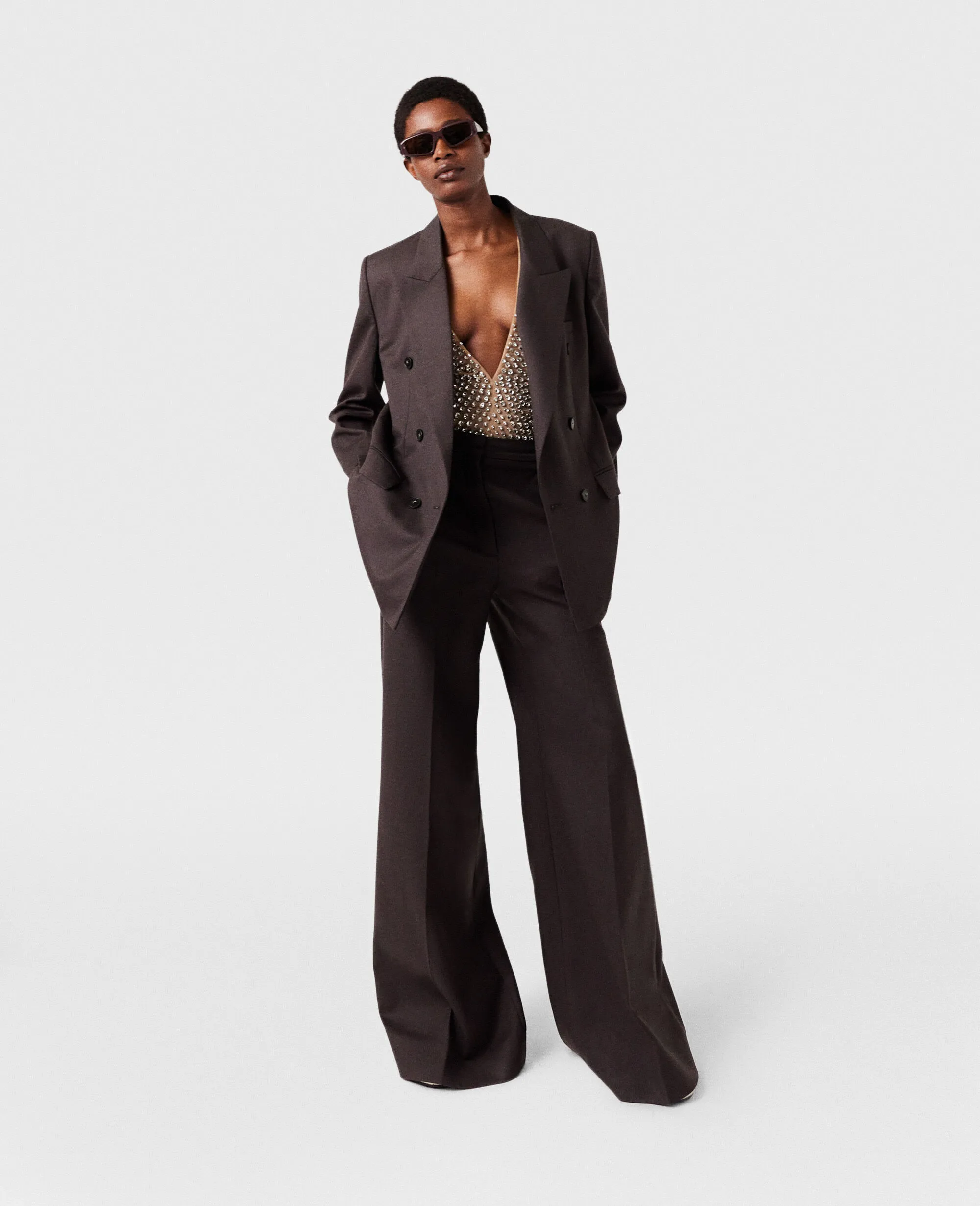 High-Rise Wide-Leg Wool Pants