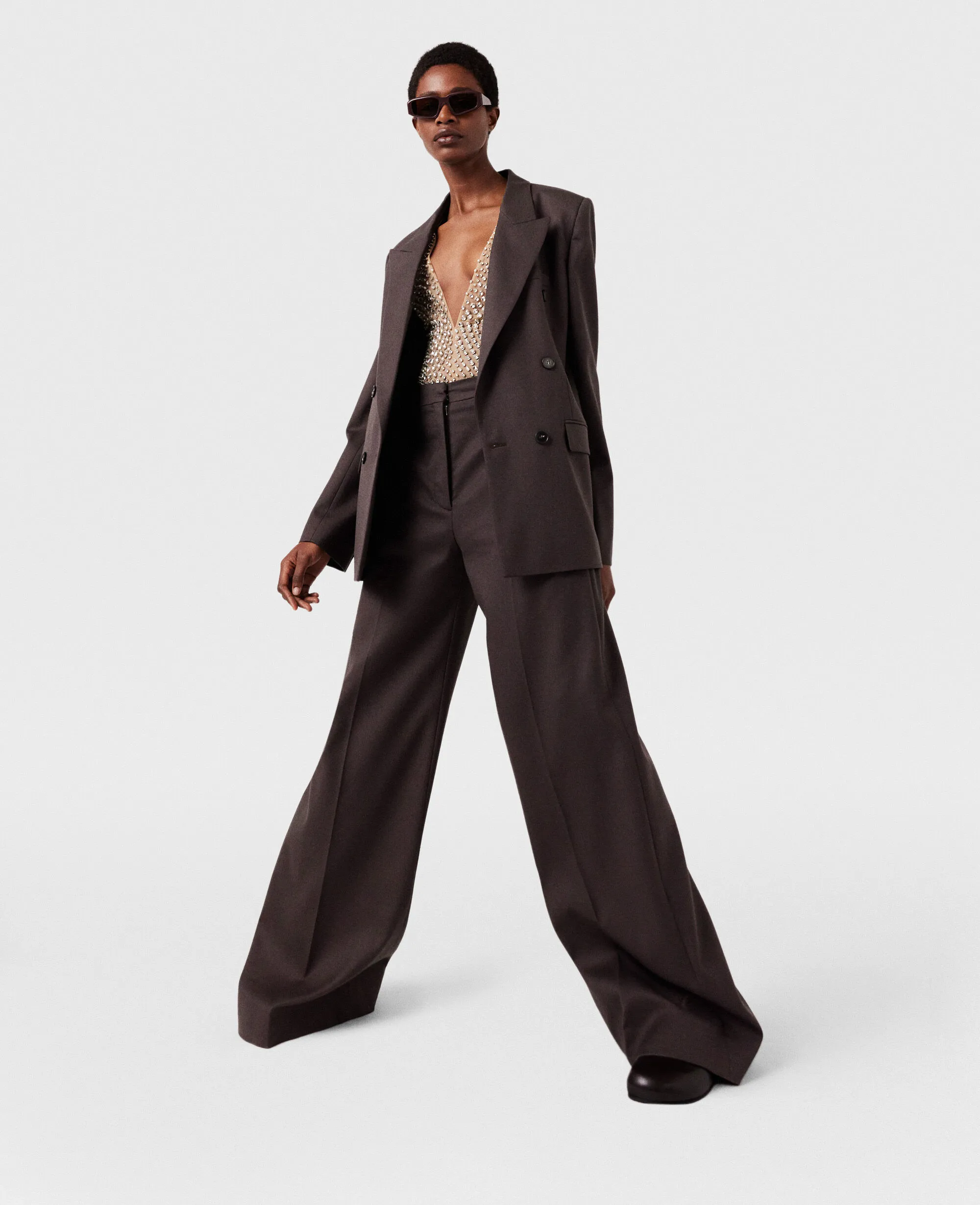 High-Rise Wide-Leg Wool Pants