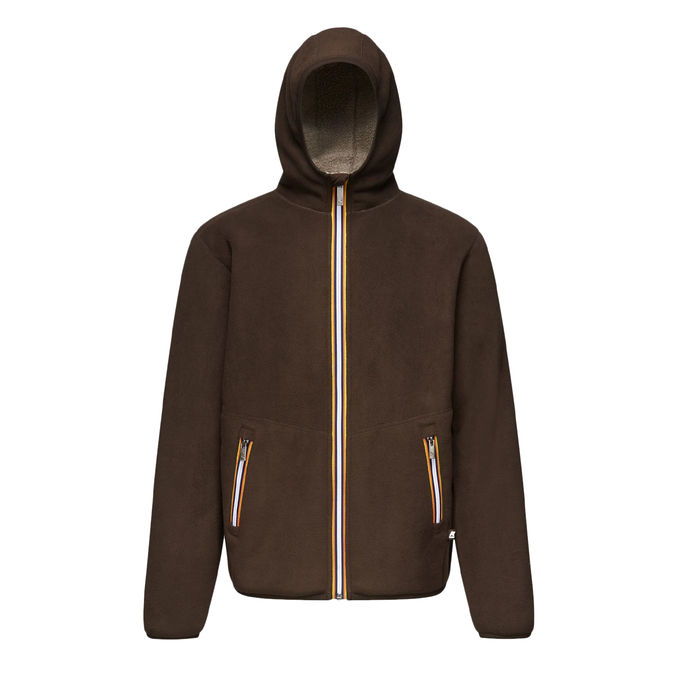 HOODIE JACK SHERPA POLAR FLEECE Man Brown Beige 